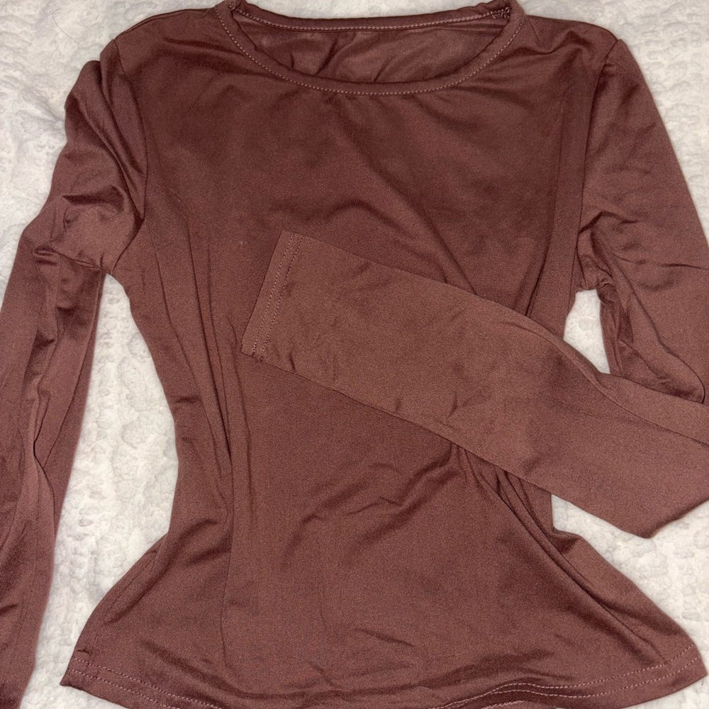 Women's Long Sleeve Brown Top